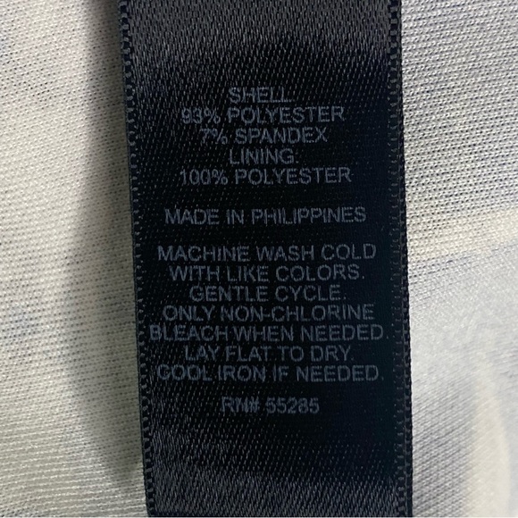 Express Women’s Strapless Dress 8 Navy Blue White Check Floral Nautical Bodycon - Picture 13 of 15